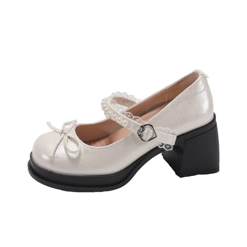 Wuji Грубый каблук Мэри Джейн туфли 7 см Женские