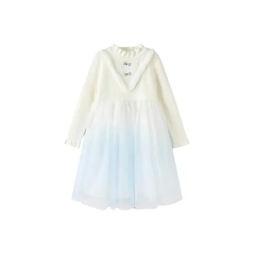 Balabala Белый Синий Цвет Тон 00318 Детские Платья