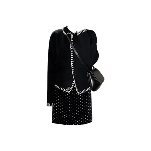 MARIE·COCO Черный топ + Юбка Женские Комплекты с юбкой