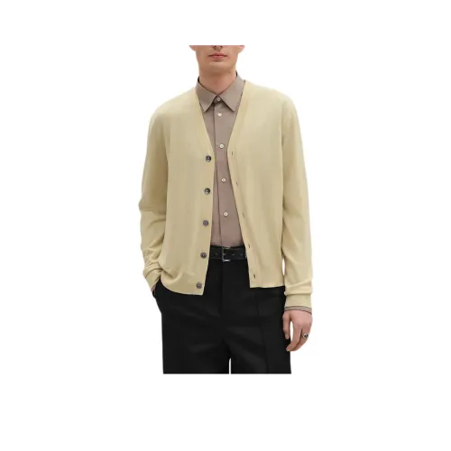 HERMES Светло-желтые мужские свитеры