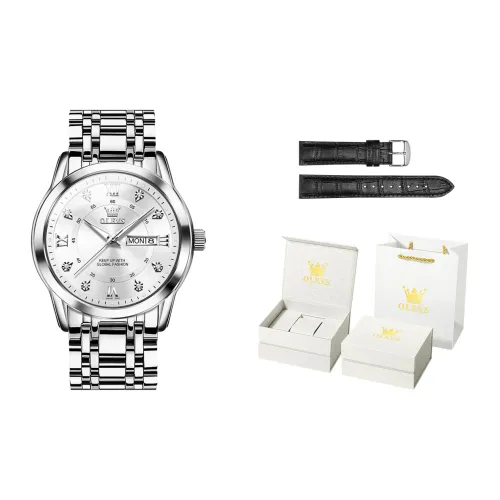 OLEVS Play The Cool Series Кварцевый механизм Нержавеющая сталь Ремешок Часы Мужские Часы Серебристый циферблат