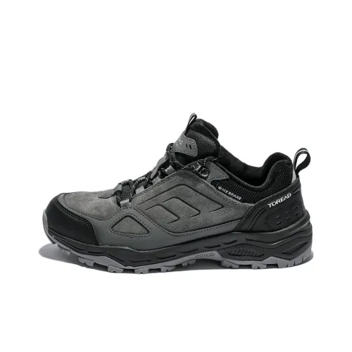 TOREAD Slip-resistant Abrasion-resistant Thermal Low-Top Hiking Shoes Men's Gray Black TOREAD Противоскользящий Устойчивый к износу Термический Низкий Топ Походная Обувь Мужская Серый Черный