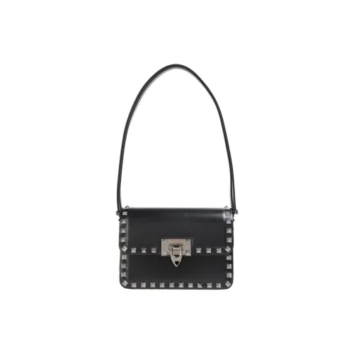 Valentino Кожа Плечевая Сумка Маленькая Женская Черная