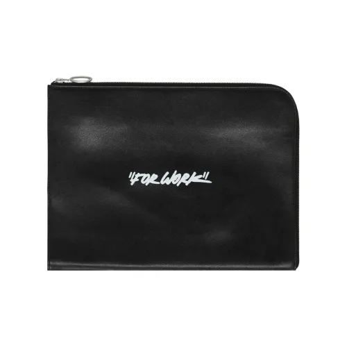 OFF Белый Кожа Клатч Мужской Черный