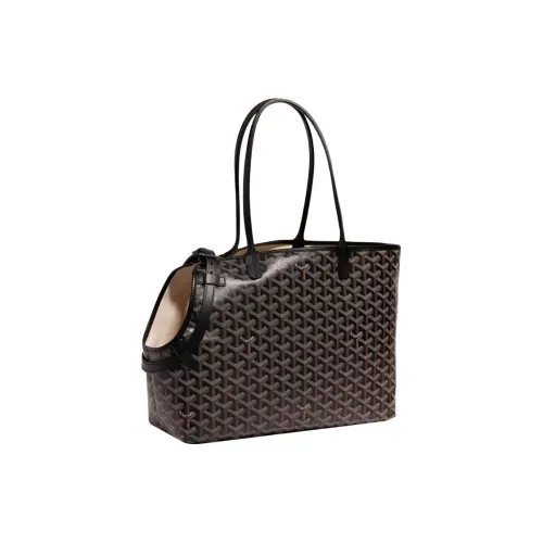 GOYARD Chien Gris Холст Воловья кожа ПЭТ Сумка-провайдер Аксессуар Унисекс Черный