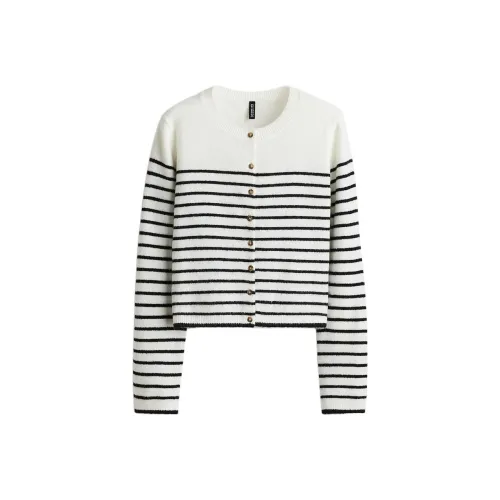 H M Белый Полосы Женская Трикотажная