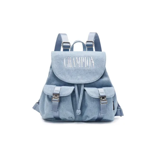 Champion Ткань Рюкзак Маленький Unisex Light Деним Синий Шампанское Золото Черный