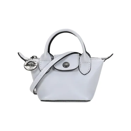 LONGCHAMP Le Pliage Cuir Овчина Пельменная Сумка Сумка через плечо Сумка на одно плечо Мини Сумка Женская Серого цвета