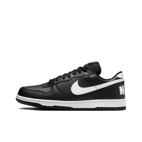 Nike Big Nike LOW Устойчивый к истиранию Дышащий Низкий Топ Скейтбординг Мужской Черный Белый
