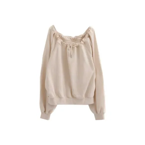 LOWEAR Off Плечо Складные String Mtm Толстовка Женская