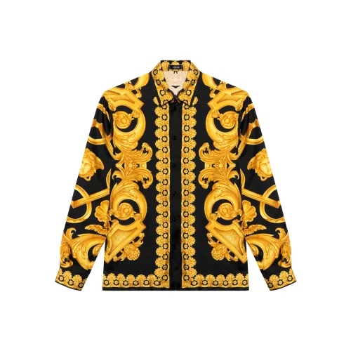 VERSACE Черный Золотой Мужские Рубашки