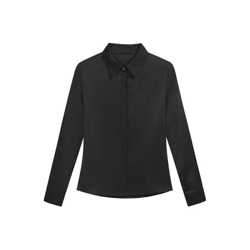 SNZX Черная Стандартная Рубашка на плечо Женская Рубашка
