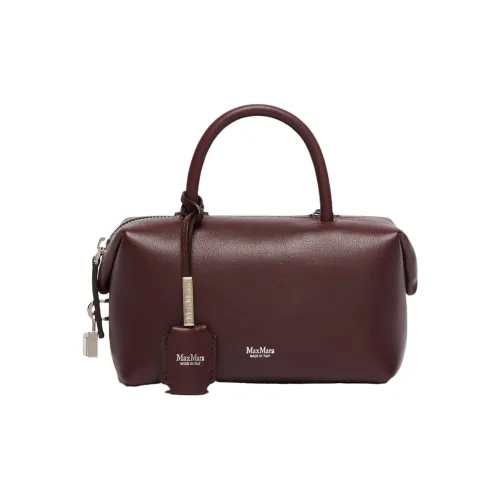 MaxMara Телячья кожа Бостон Сумка Сумка Маленькая Женская Красно-коричневая