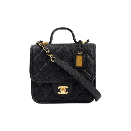 CHANEL Икорный Коровья кожа Курьерская сумка Сумка тофу Сумка Сумка через плечо Маленькая Сумка через плечо Женская Черная