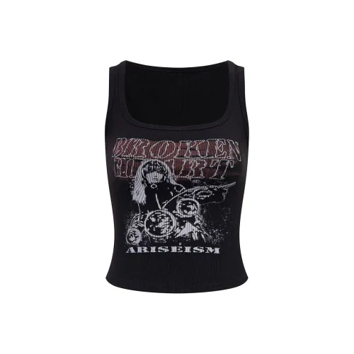 Ariseism Принт Топ на бретелях Женские Лето Горячая девушка Облегающий крой Топ Женские