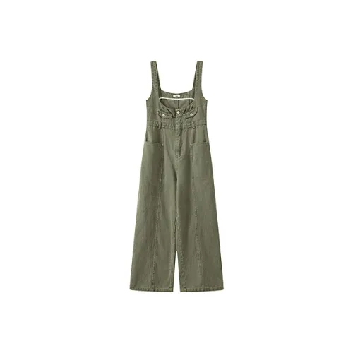 CHUU Серый Гороховый Зеленый Женские Повседневные Штаны