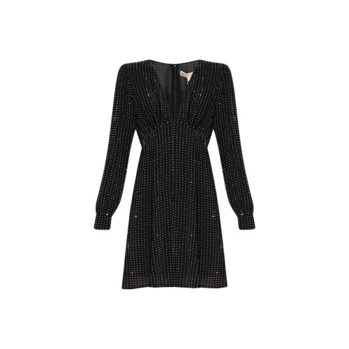 MICHAEL KORS MMK Длинное платье с длинными рукавами женское черное