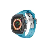 Серебряная титановая оправа - синяя полоска из фторкаучука