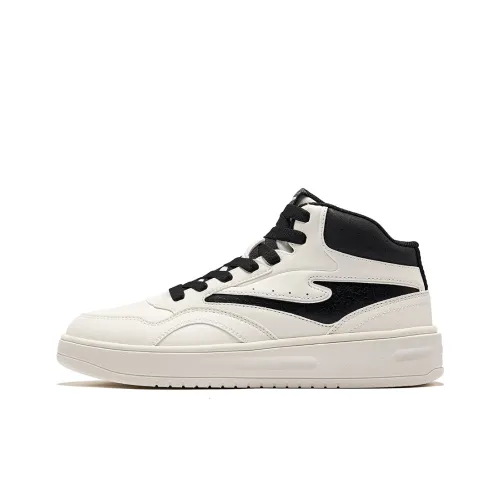 Erke Тающий снег Легкий Покрытие Высокие Кроссовки для скейтбординга Мужские Микрокристаллический Белый Глубокий Черный