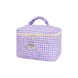 Фиолетовая клетка, бант, ведрообразная сумка