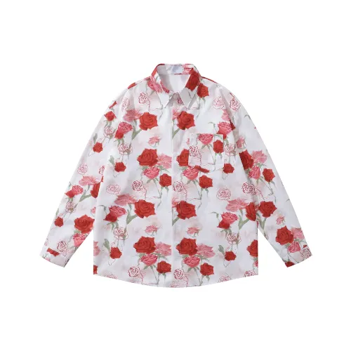 51XXHA Красный Белый Унисекс Рубашки