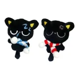 Синий шарф с черным котом + красный шарф с черным котом