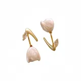 Тюльпан Серьги-гвоздики в Жемчужно-белый