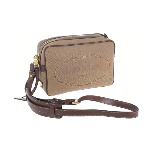 PRADA Жаккардовая ткань Сумка через плечо Сумка на плечо Женская Бежевая