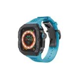 Черная титановая оправа - синий ремешок из фторкаучука