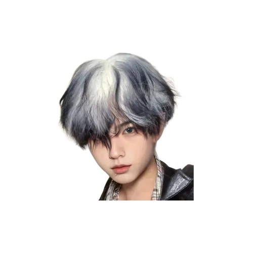 LIANXIANGKE Перука Мужская Боковая Часть Окрашенная Мода Короткие Волосы Аниме Объемные Волосы Высокотемпературная Пряжа