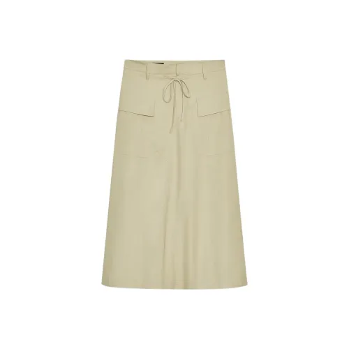 ZARA Светлый хаки Женская Повседневная Длинная Юбка