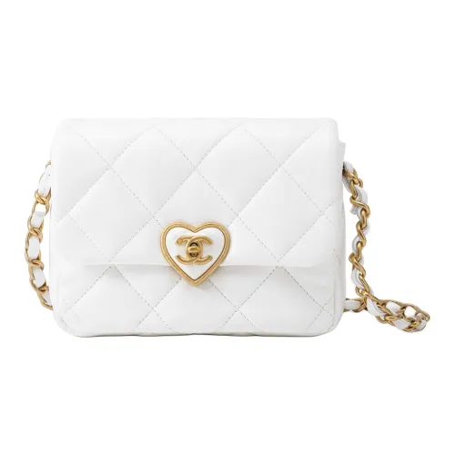 CHANEL Lambskin Flap Bag Crossbody Bag Shoulder Bag Women's White CHANEL Сумка из овечьей кожи с клапаном сумка через плечо сумка на плечо женская белая