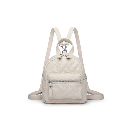 MQ PU (полиуретан) Рюкзак Женские Экрю Черный