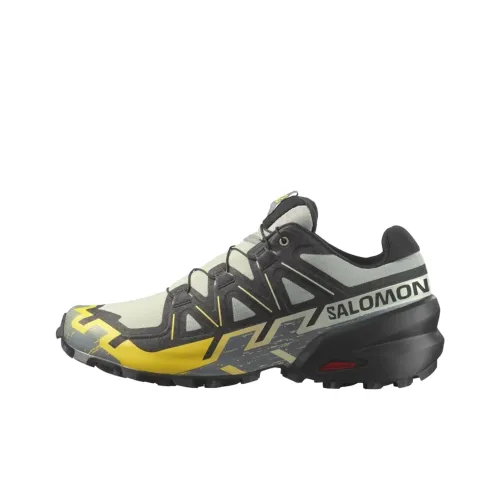 SALOMON Speedcross 6 Поддержка Легкая Бег Обувь Мужская Черный Серый Желтый