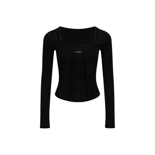 Ariseism Стандартный дизайн Вдохновленный 2 Кружево Длинный рукав Рубашка для женщин Осенний Облегающий крой Топ для женщин