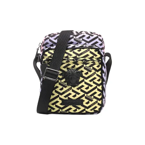 VERSACE Ткань Сумка через плечо Маленькая Мужская Желтая и Фиолетовая