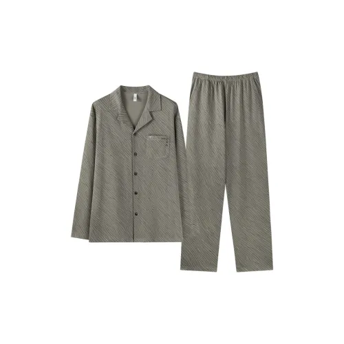 QINJING Сосново-серый Абрикос [Gift Box Set] Мужской Пижамный комплект