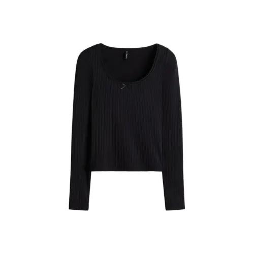 H&M Черные Женские T-рубашки