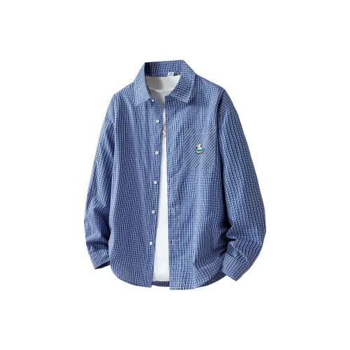 RAP PANDA Синий Унисекс Рубашки