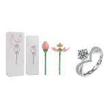 Пастельный Розовый Розовый Кольцо Коробка + Кольцо