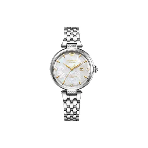 TIANWANG Golden Label Brings Blessings. Механический механизм стальной ремешок женские часы белый циферблат