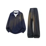 Темно-синий синий свитшот + черные штаны