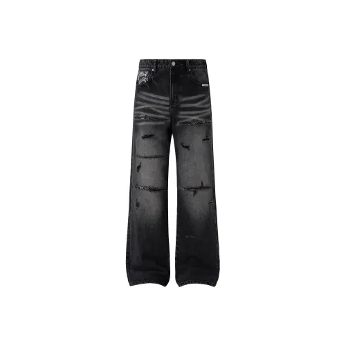 XINYINSU Черный Серый Цвет Унисекс Джинсы