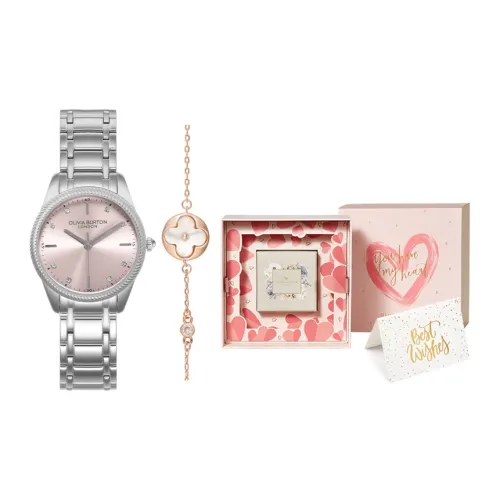 OLIVIA·BURTON Кварцевые часы механизм ремешок из нержавеющей стали розовый циферблат унисекс