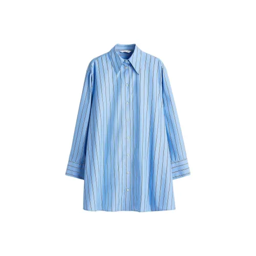 H&M Синий/Полосы Женские Длинные Платья с Длинными Рукавами