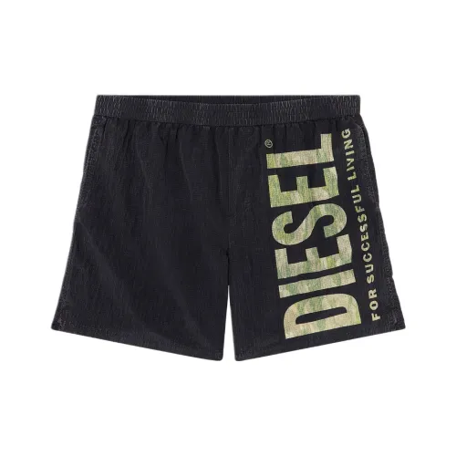DIESEL Черный/Зеленый Мужские Плавательные Шорты