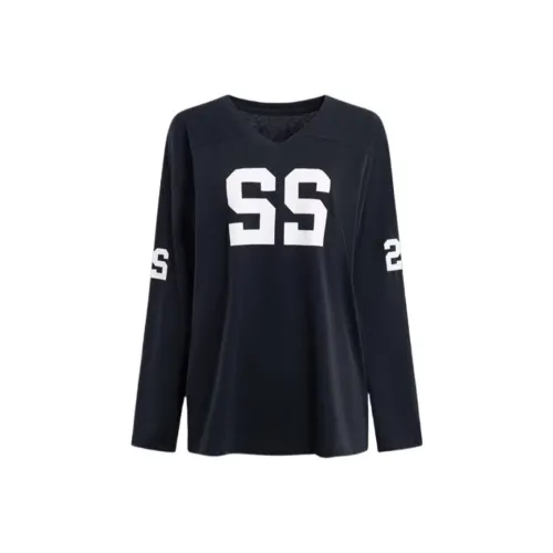 EMDPN Винтаж V-образный вырез Свободный крой С принтом буквы Топ Женский