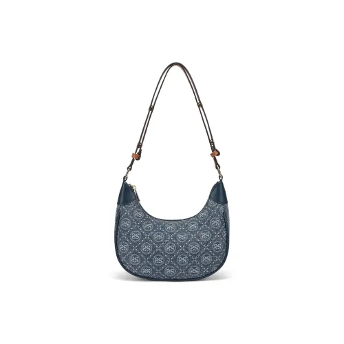 ST SAT Ткань Denim Crescent Сумка через плечо Стандартная Женская Синяя