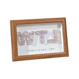 Фоторамка из орехового дерева + полный комплект, материал: пачка + [фиолетовый цветочный дизайн]