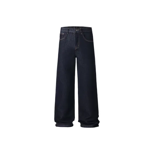 KM Темно-синий Унисекс Джинсы